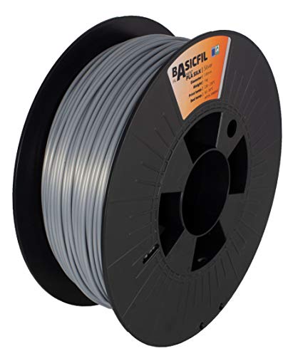 BASICFIL PLA SILK 2.85mm, 1 kg, 3D printing filament, Silver