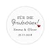 48x personalisiert Liebe Herz Hochzeitssticker - 'Für die Freudentränen' Gewebe Aufkleber - 4 cm Runde Papieraufkleber Etiketten für die Hochzeit,Taufe,Gastgeschenk,Tischdeko,Flaschen,Tüten - Rd 138