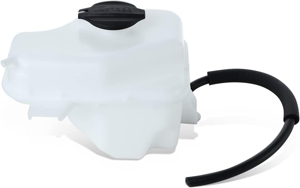 Auto Dynasty HY3014111 Factory Style Car Coolant Overflow Reservoir Tank with Cap and Hose Compatible with Azera Sonata Cadenza Optima 2011-2017, Bare White