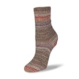 Flotte Socke 100g Baumwolle-Merino Stretch - Farbe: 1552 - beige-braun-orange - Hochwertige Sockenwolle mit Merinowolle.