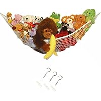 ShopHut Teddy Hammock With Hooks Large Mesh Net Keep Baby Childs Bedroom Nursery Tidy Wall Sling Soft Toy Storage Organizer For Stuffed Animal
