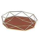 □ Design unique: le plateau orné comprend une conception de fond de verre et de finition en or, plateau décoratif en métal parfait.Plateau de parfum pour commode sans couvercle facilite le stockage et l'affichage.Le plateau d'or adopte un cadre métallique durable, robuste que le plastique, vous aide à redéfinir votre comptoir