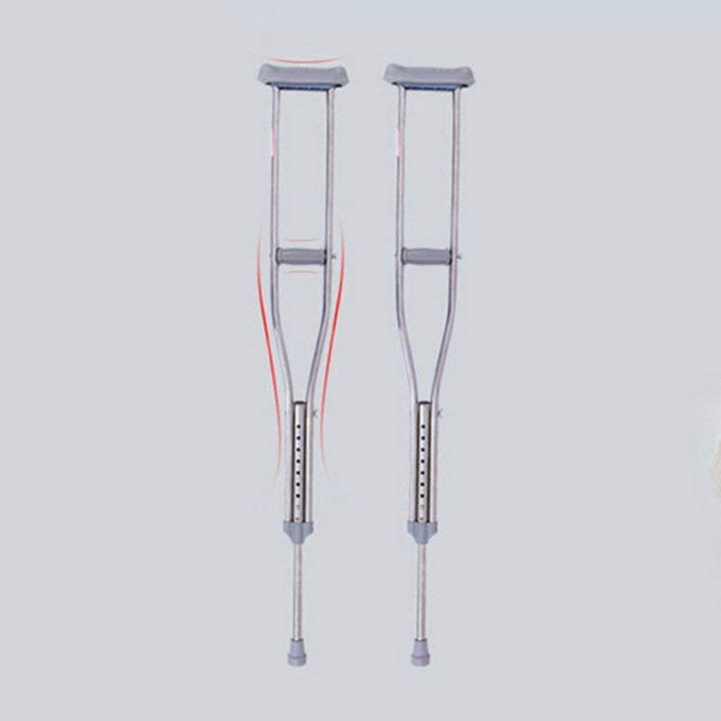 Stampelle Stampella Bastone da passeggio ascellare in lega di alluminio Regolabile Adulti e bambini Frattura ispessita anziana Doppio camminatore Stampellebastone da passeggio Present