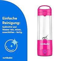 nutribullet Portable NBP003BP, tragbarer Mixer (475ml), wiederaufladbar, Mini Mixer, 4-Klingen-Messer, Tritanbecher, 15+ Zyklen pro Ladung, to-go, USB-C Aufladung, Pink – Ansicht 7