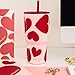 kate spade new york 20 Ounce Insulated Tumbler for Cold and Hot Drinks with Reusable Straw, Stainless Steel Travel Cup with Slide Top Lid (Sweet Hearts)
