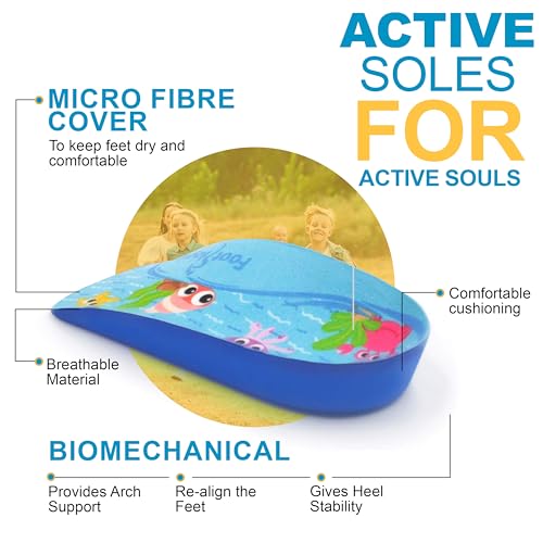 Plantillas ortopédicas Footlogics para niños 8-10 azul miniatura 2