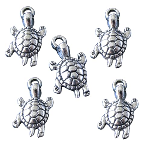Bringsine 100pcs Antique Silver Tibet Pendants Plated Charms DIY for