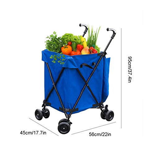 gbgymjm Einkaufstrolley Faltbarer Einkaufstrolley Umweltfreundliche Einkaufstasche Tragbar Doppeltes Vorderes… – Bild 3