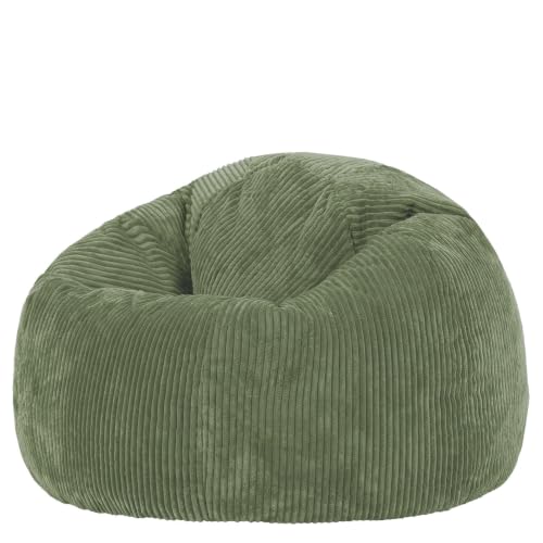 Icon Kingston Sitzsack Cord mit Füllung, Grün | In Deutschland Hergestellt, Sitzsack Erwachsene...