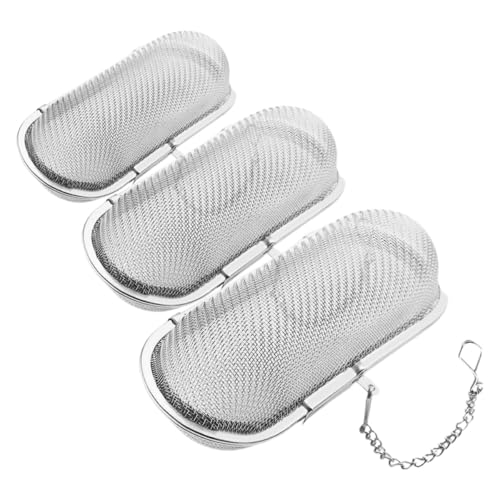 HOMSFOU Infusores de Té de Hojas Sueltas de Acero Inoxidable, Filtro Colador Rectangular Reutilizable, 3 Piezas para Taza y Tetera, Malla Fina para Infusión de Hierbas y Frutas