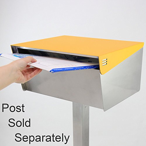 Katanabox Wide Dr - Stainless Steel Post Mount Modern Design Mailbox With Lock And Key Extra Large Letterbox Rust Proof For Modern Home House Apartment Rural Roadside 12" X 15" X 8" (Ebony Wood) #TOP1