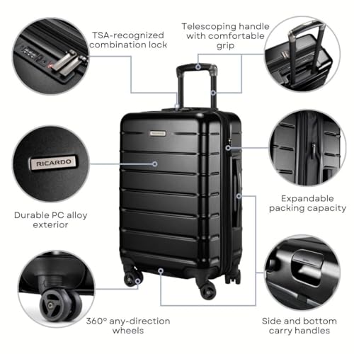 Image of Ricardo Beverly Hills Cambria Hardside Luggage | Stylish Suitcase with Wheels for Effortless Travel, Expandable and Secure TSA-Locked Packing, 2-Piece Set (20 inch, 24 inch, 29 inch)