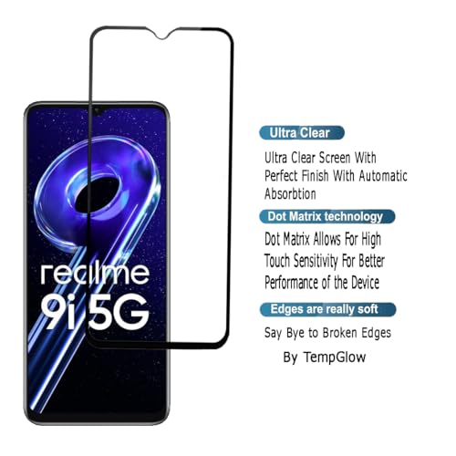 Image of Screen Protector for Realme 9i 5G (Black) Tempered Glass Edge-to-Edge 6D Screen Guard With Installation Kit