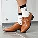 Imagen de Eestfy Zapatos Oxford Vintage para Mujer Punta De ala Brogues Planos Tacón Bajo Cordones con Diseño De Cuero Perforado Zapatos Clásicos De Oficina