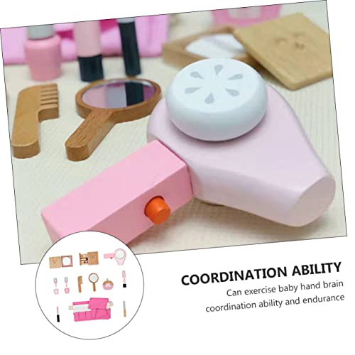 Abaodam 1 Conjunto Bolsa de maquiagem de simulação adereço de brinquedo brinquedos de madeira Bolsa