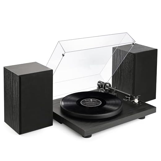 Vinyl Record Player Turntable with Speakers (36W) Wireless Bookshelf HiFi Stereo System Support USB Recording Magnetic Cartridge Built-in Phono Preamp RCA Output Counterweight Iron Platter Belt Drive