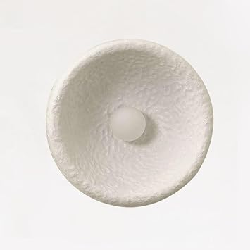 Round Wall Sconce Retro Wabi Sabi Art Decor Lighting Wall Light, Hardwired Wall Mounted Lights, Wall Lamps for Living Room Hallway Bedside Lighting Fixtures White