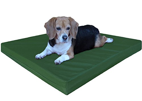 Dogbed4less Orthopedic Gel Infused Memory Foam Dog Bed, Waterproof Liner with Durable Canvas Cover + Bonus Microsude Antislip Duvet, 37X27X4 Inches