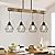 Dining Room Light Fixture Hanging for Modern Farmhouse 4-Lights Kitchen Island Lighting,Modern Chandelier Over Table Linear Chandeliers Black Rustic Wood Ceiling Pendant Light Fixtures