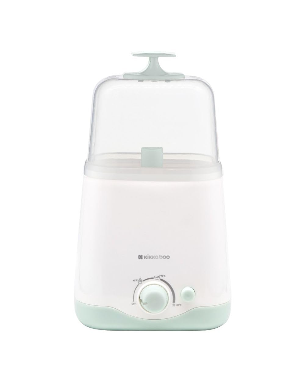 Kikkaboo Calientabiberones Doble 3 en 1 Twinny Calienta, Esteriliza y Tapa, color:verde