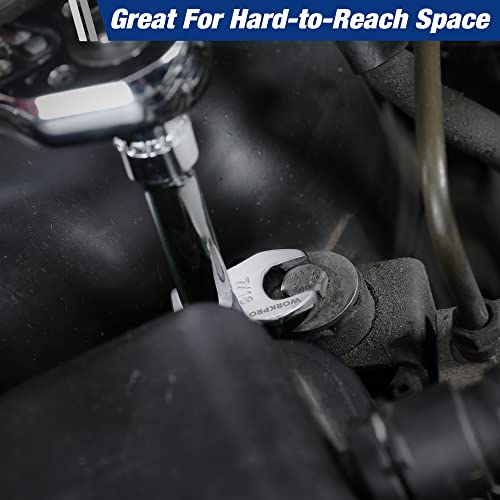 Workpro 3/8" Drive Crowfoot Wrench Set, 10-Piece Sae Crowfoot Wrench With Clip-On Organizer, 3/8”-1”, Great For Automotive Repair Work Hard-To-Reach Areas #TOP5