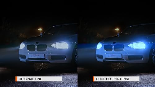 Osram COOL BLUE® INTENSE H7, +100% mehr Helligkeit, bis zu 5.000K, Halogen-Scheinwerferlampe, LED-Look, Hängebox (2 Lampen)