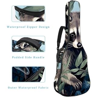 JRHEJTFZ Housse pour guitare acoustique de 1,9 cm d’épaisseur – Imperméable – Durable et élégant – Motif raton laveur, Multicolore 4., 42.9×16.9×4.7 in, Motif imprimé tendance - Les Beatles, Paul McCartney, John Lennon, RIngo Starr, George Harrison JRHEJTFZ Housse pour guitare acoustique de 1,9 cm d'épaisseur - Imperméable - Durable et élégant - Motif raton laveur, Multicolore 4., 42.9x16.9x4.7 in, Motif imprimé tendance – Image 4