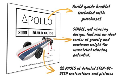3.25 Oz Tungsten Pinewood Car Weights + 20 Page Step-By-Step Build Guide For Apollo 2000 Derby Car Showing Design + Weight Placement, Bring Your Car To The 5 Oz Limit And Gain The Winning Edge #TOP2