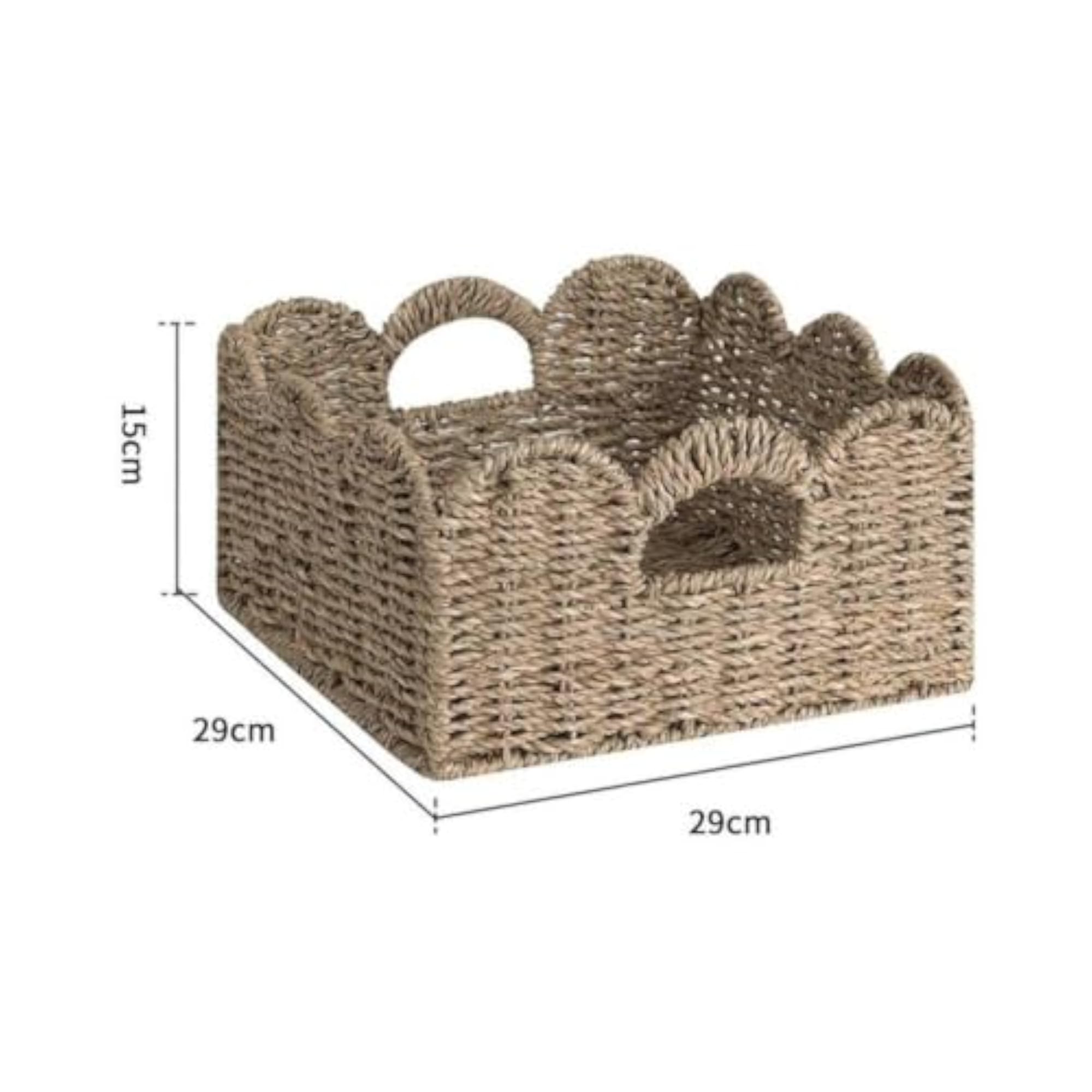 Handwoven Rustic Storage Tray, Versatile Seagrass Basket