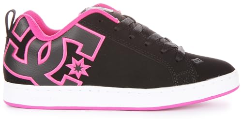 DC DC womens Court Graffik Skate Shoe, Black/Pink Stencil, 8 US