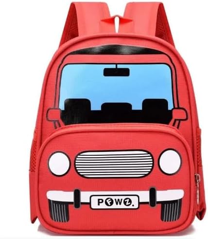 Cartoon Print Red Truck School Bag Backpack Multi Compartment Kids GR RR