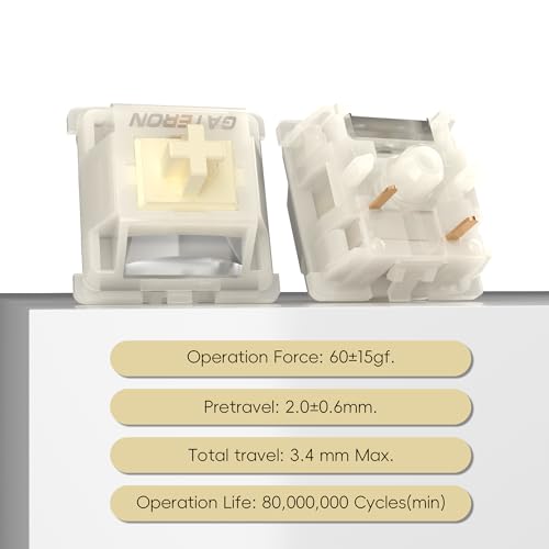 Image of GUYEKS Gateron Tactile Keyboard Switches,Milky Yellow Pro V3,Pre-lubed 5-Pin Switches with Light Guide Pole for MX Mechanical Gaming Keyboard(V3 Tactile,36Pcs)