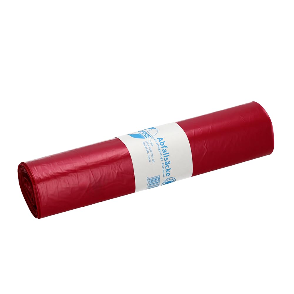 Deiss Universal 11900 Ecofine Rubbish Bags 700 x 1100 mm, 25 per roll, Red