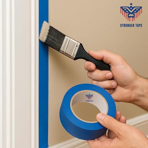 Image of Blue Painter's Tape 1.5 inch x 60 Yards - Easy-Release Masking Tape for Painting, Clean Removal, No Residue - Multi-Surface Use on Walls, Trim, Glass & Wood - Professional-Grade Adhesive (32 Rolls)