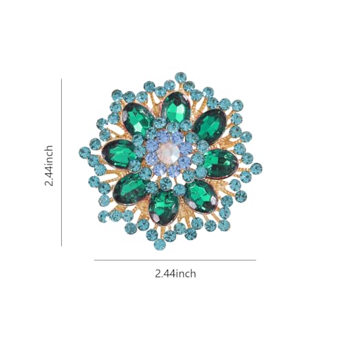 Image of Rhinestone Flower Brooch Pin for Women Red Black Purple Flower Broochs Pin Hat Christmas Brooch Jewelry
