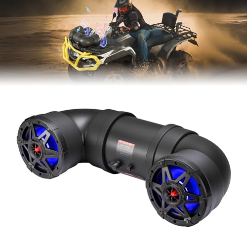 KEMIMOTO ATV Speaker 6.5 Inch Bluetooth-connectivity ATV Sound Bar w/ 20 RGB Light Modes, 2X Full Range Speakers 2X Tweeters Sound System Compatible with Polaris Sportman Fourtrax Can Am Outlander