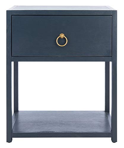 SAFAVIEH Home Collection – Yudi Navy Nightstand with Drawer &