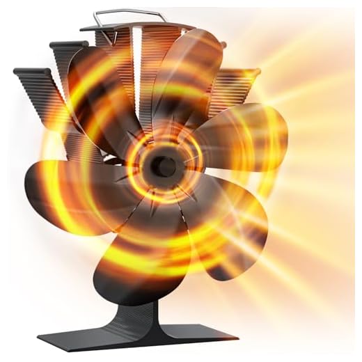 DZKKIUR Ventilador para Estufa de Leña 6 Aspas Ventilador Chimenea Sin Electricidad Alimentado por Calor Operación Silenciosa para Estufas de Leña Gas Troncos Chimenea Negro