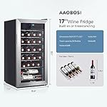 AAOBOSI Wine Fridge, 17 Inch 28 Bottle Capacity Beverage Cooler, Glass Door, 46-66 Adjustable Temp, Free Standing Wine Refrigerator for Bar, Home, Condo - Image 2