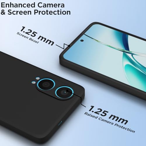 Image of Outlouders Back Cover for OnePlus Nord CE 4 Lite 5G | Camera Protection | Durable Soft Matte Silicone Bumper Case (Black)