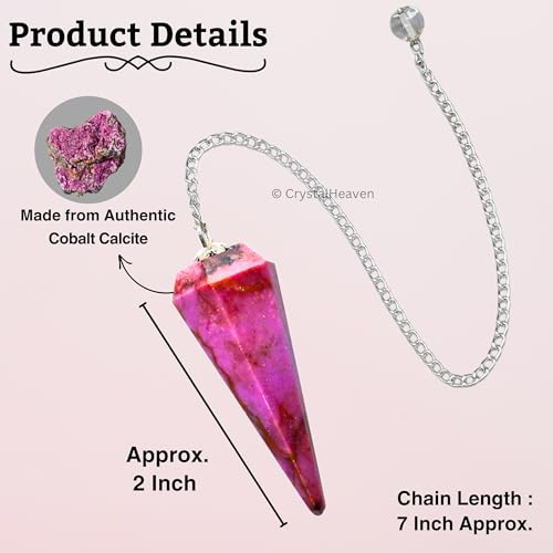 Image of Cobalt Calcite Pendulum Dowsing Tool - Natural Crystal Pendulum for Spiritual Guidance - Dowser Pendulum for Accurate Divination and Energy Healing - Perfect for Energy Healing and Chakra Balancing