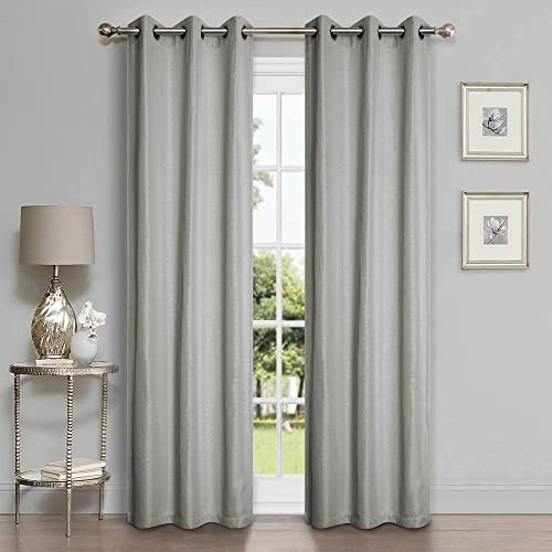 Classic Modern Grayish Color Blackout Curtains No Light 52