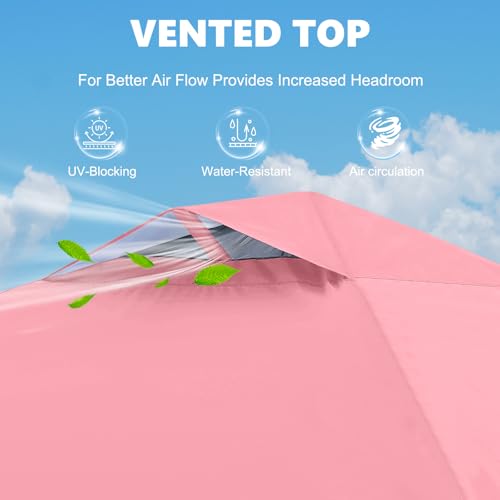 Image of MASTERCANOPY 10x10 Durable Pop Up Canopy Tent with 1 Sidewall, Pink
