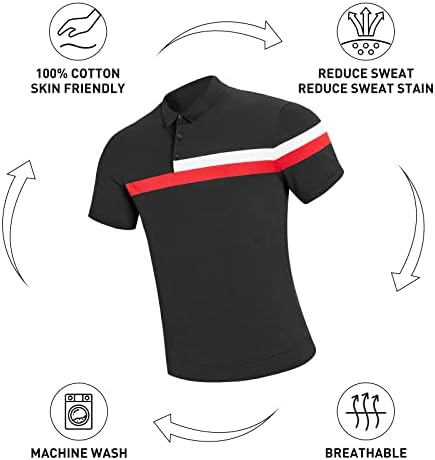 BREAK THE BOUND Men-Cotton-Polo Summer-Golf-Shirts Casual-Tee Knit-Striped - Short Sleeve Slim Fit 4 BREAK THE BOUND Men-Cotton-Polo Summer-Golf-Shirts Casual-Tee Knit-Striped - Short Sleeve Slim Fit