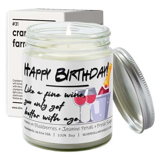 Silver Dollar Candle Happy Birthday Candle for Women & Men