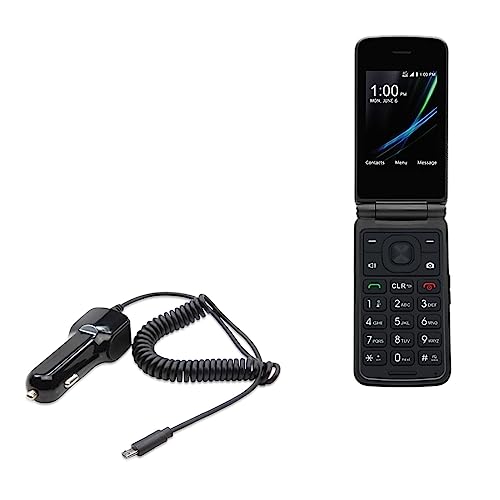 BoxWave Car Charger Compatible with Kazuna eTalk - Car Charger Plus, Car Charger Extra USB Port with Integrated Cable - Black