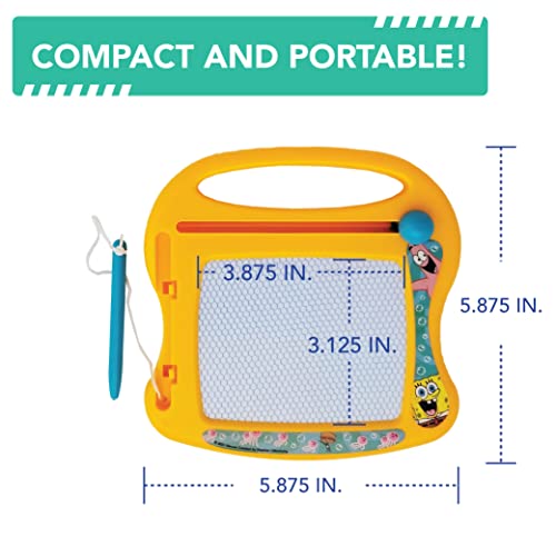 Spongebob Squarepants Magnetic Board For Kids, Erasable Toddler Drawing Pad, Magic Sketcher, Sketch & Doodle Travel Toy, Orange #TOP1