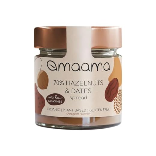 MAAMA, Crema Spalmabile alla Nocciola (70%), Datteri e Nibs di Cacao Bio, Vegan, Senza Additivi e Senza Glutine - 1 Vasetto da 200g