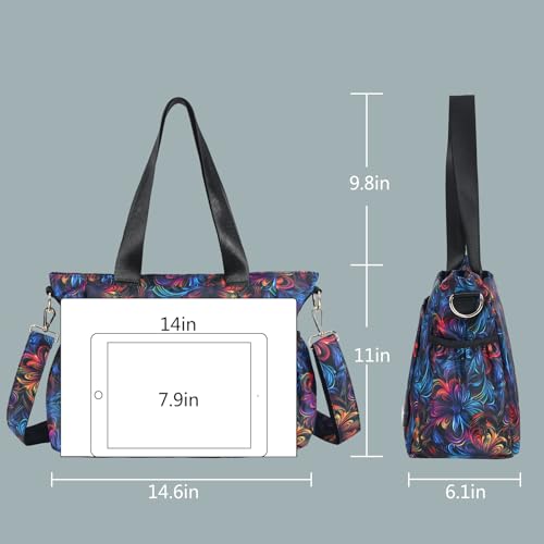 Bolso hombro nylon impermeable con múltiples bolsillos para mujer miniatura 6