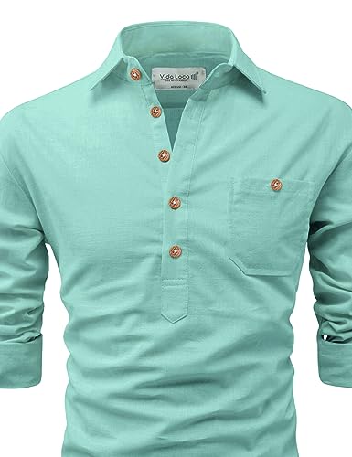 Image of Vida Loca Men Cotton Full Sleeve Casual Spread Collor Slim Fit Short Kurta for Men and Boys (Pack of 2)